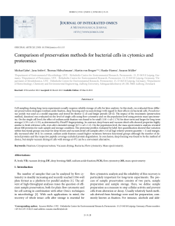 Comparison of preservation methods for bacterial cells in cytomics