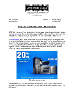 Lowe`s Pulls Misleading TV Ad