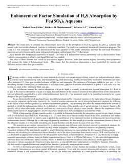 Enhancement Factor Simulation of H2S Absorption by Fe2(SO4)3
