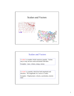 Scalars and Vectors