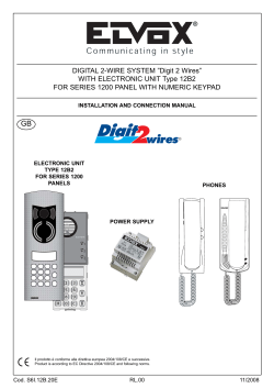 DIGITAL 2-WIRE SYSTEM &rdquo;Digit 2 Wires&rdquo; WITH ELECTRONIC UNIT