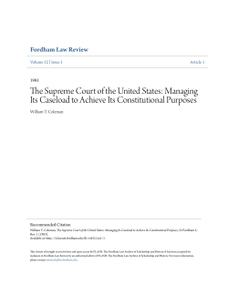 The Supreme Court of the United States: Managing Its Caseload to