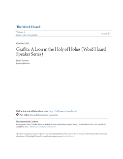 Graffiti: A Lion in the Holy of Holies (Word Hoard Speaker Series)