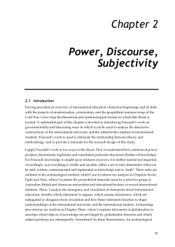 Chapter 2 Power, Discourse, Subjectivity