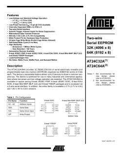 Two-wire Serial EEPROM 32K (4096 x 8) 64K (8192 x 8) AT24C32A