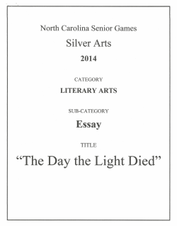"The Day the Light Died" - North Carolina Senior Games