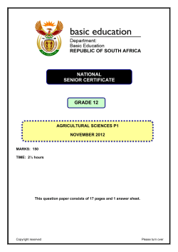 Agricultural Sciences English P1