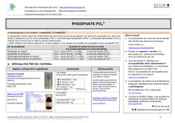 PHOSPHATE PO4 - Pharmacie des HUG