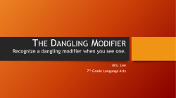 Dangling Modifiers