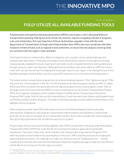 Focus Area 3 - Transportation for America