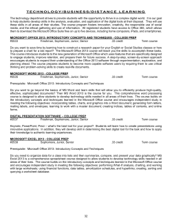32 TECHNOLOGY/BUSINESS/DISTANCE LEARNING The