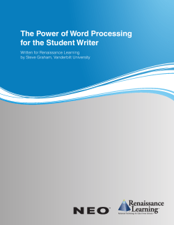 The Power of Word Processing for the Student Writer