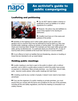 An activist`s guide to public campaigning