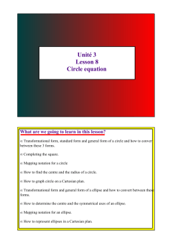 Unit&eacute; 3 Lesson 8 Circle equation