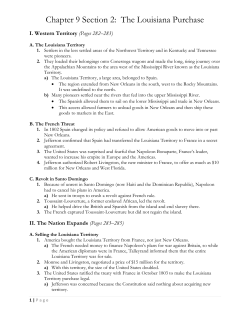 Chapter 9 Section 2: The Louisiana Purchase