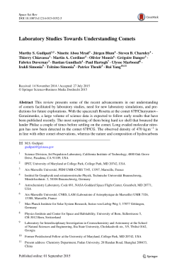 Laboratory Studies Towards Understanding Comets (PDF