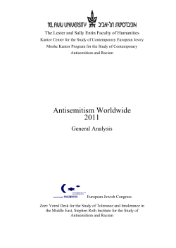 Anti-Semitism Worldwide 2011 Report by Tel Aviv University