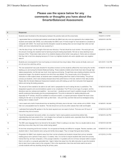 comments or thoughts you have about the SmarterBalanced