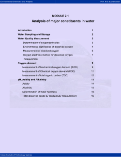 Analysis of major constituents in water