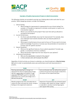Examples of Quality Improvement Projects in Adult Immunization