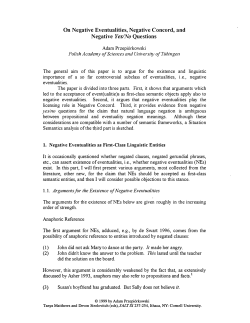 On Negative Eventualities, Negative Concord, and Negative `Yes/No