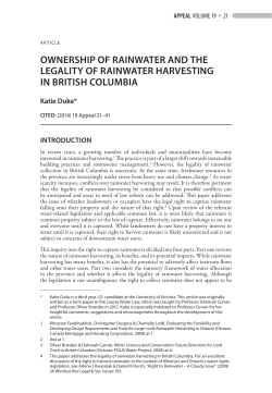 ownership of rainwater and the legality of rainwater harvesting in