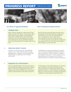 Our Work to Upgrade Reliability State of Maryland Progress