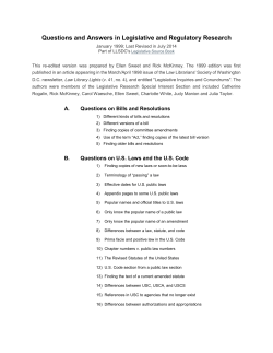 Questions and Answers in Legislative and Regulatory Research