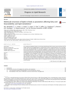 Multiscale structures of lipids in foods as parameters affecting fatty
