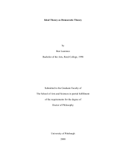 Ideal Theory as Democratic Theory by Ben Laurence Bachelor of the