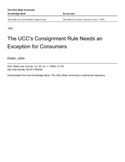 The UCC`s Consignment Rule Needs an Exception for Consumers