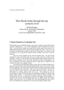 How Boole broke through the top syntactic level