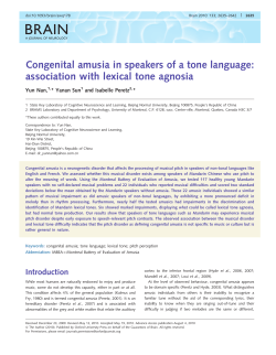 Congenital amusia in speakers of a tone language