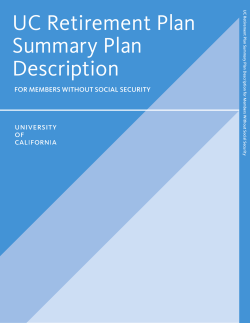 UCRP Summary Plan Description (for Members Without