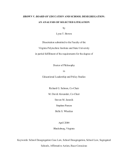 BROWN V. BOARD OF EDUCATION AND SCHOOL