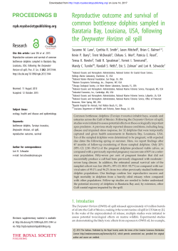 Reproductive outcome and survival of common bottlenose dolphins