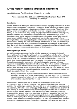 Living history: learning through re-enactment