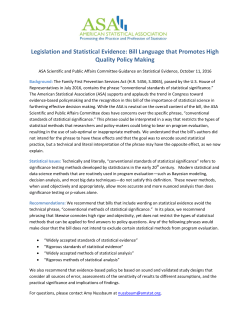 Legislation and Statistical Evidence