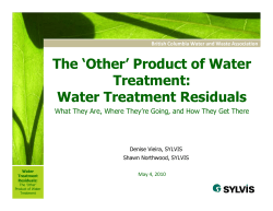 The `Other` Product of Water Treatment: Water Treatment Residuals