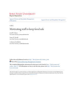 Motivating staff to keep food safe - Iowa State University Digital