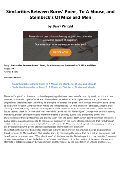 Similarities Between Burns` Poem, To A Mouse, and Steinbeck`s Of