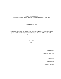 A New National Defense: Feminism, Education, and the Quest for