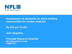 Development of standards for alpha emitting radionuclides