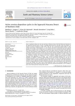 Jungers et al EPSL 13 - Surface Process Geochemistry