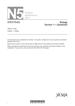 N5X707/75/02 Biology Section 1?Questions National Quali