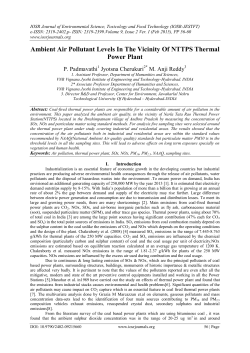 Ambient Air Pollutant Levels in the vicinity of NTTPSThermal