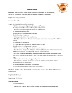 Ladybug Release - Linus Pauling Institute