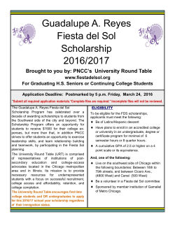 Guadalupe A. Reyes Fiesta del Sol Scholarship 2016/2017