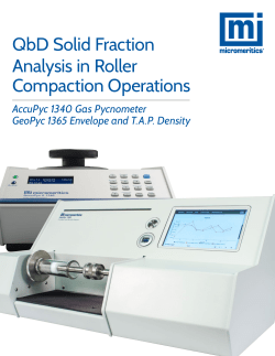 QbD Solid Fraction Analysis in Roller Compaction Operations