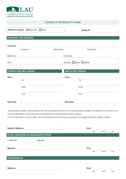 ChAngE OF nATiOnALiTY/nAME - Lebanese American University